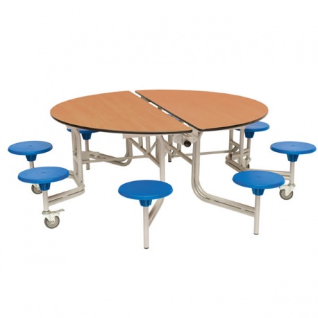 8 Seat Round Mobile Folding School Dining Furniture